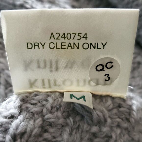 Kilronan Wool Cable Knit Cardigan Sweater M Tree Pattern Front Back Heather Gray - Picture 7 of 7